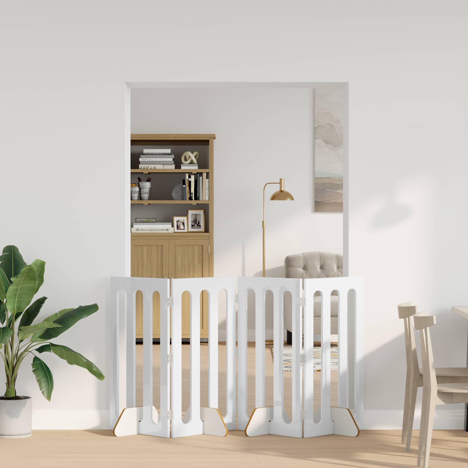 Faltbarer Haustierzaun 2 pcs Weiß 100,5 x 38 x 70 cm