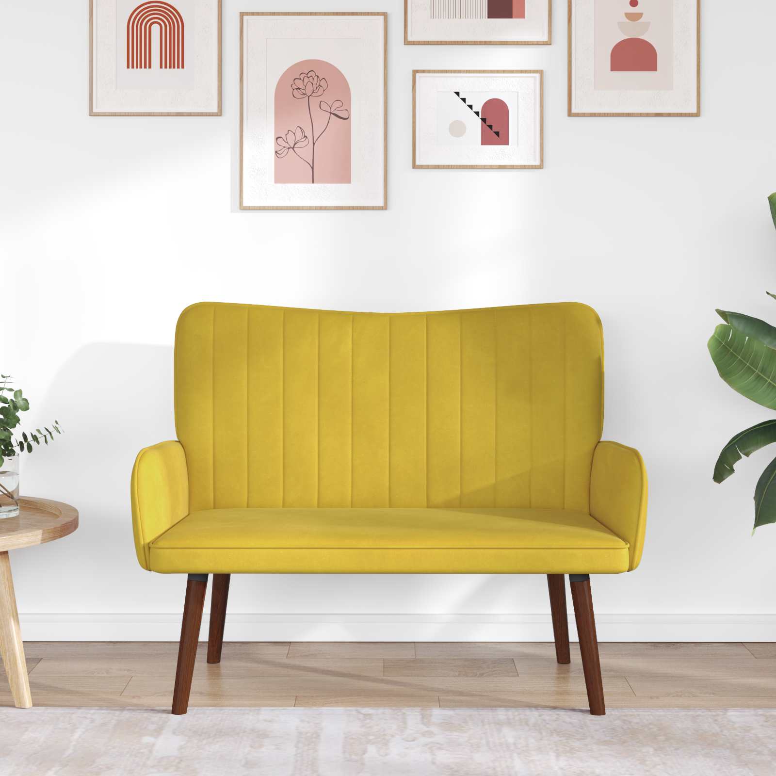 2-Sitzer Sofa Hellgrau 115 x 61 x 87 cm Samt (V)