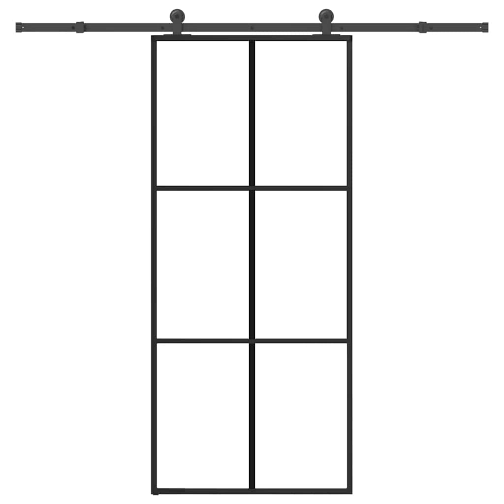 Schiebetür mit Beschlag 76x205 cm ESG-Glas & Aluminium
