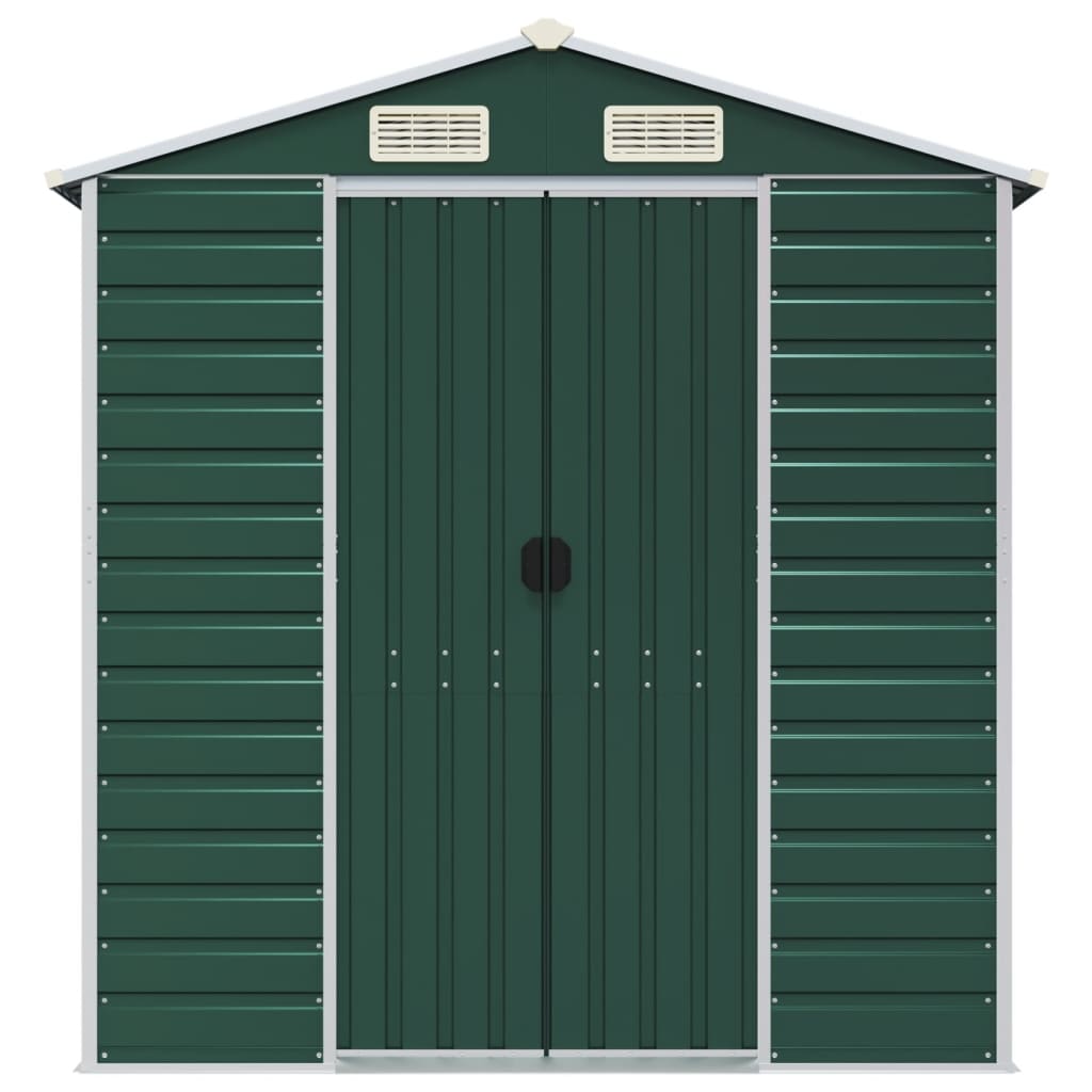 Gerätehaus Grün 191x130x198 cm Verzinkter Stahl