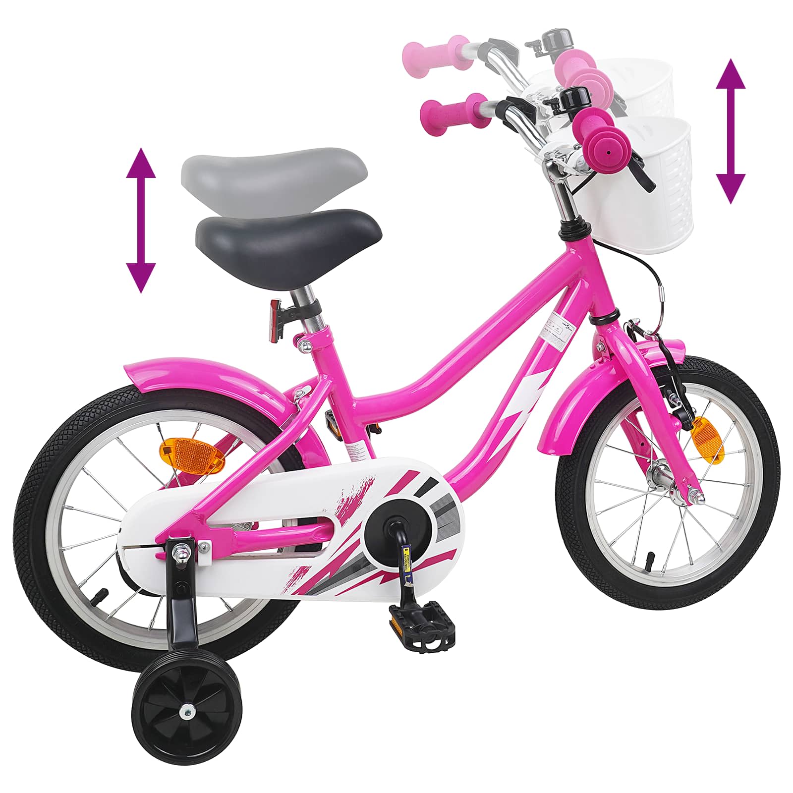 Kinderfahrrad 12 Zoll für 2-4 Jahre alt Hellrosa