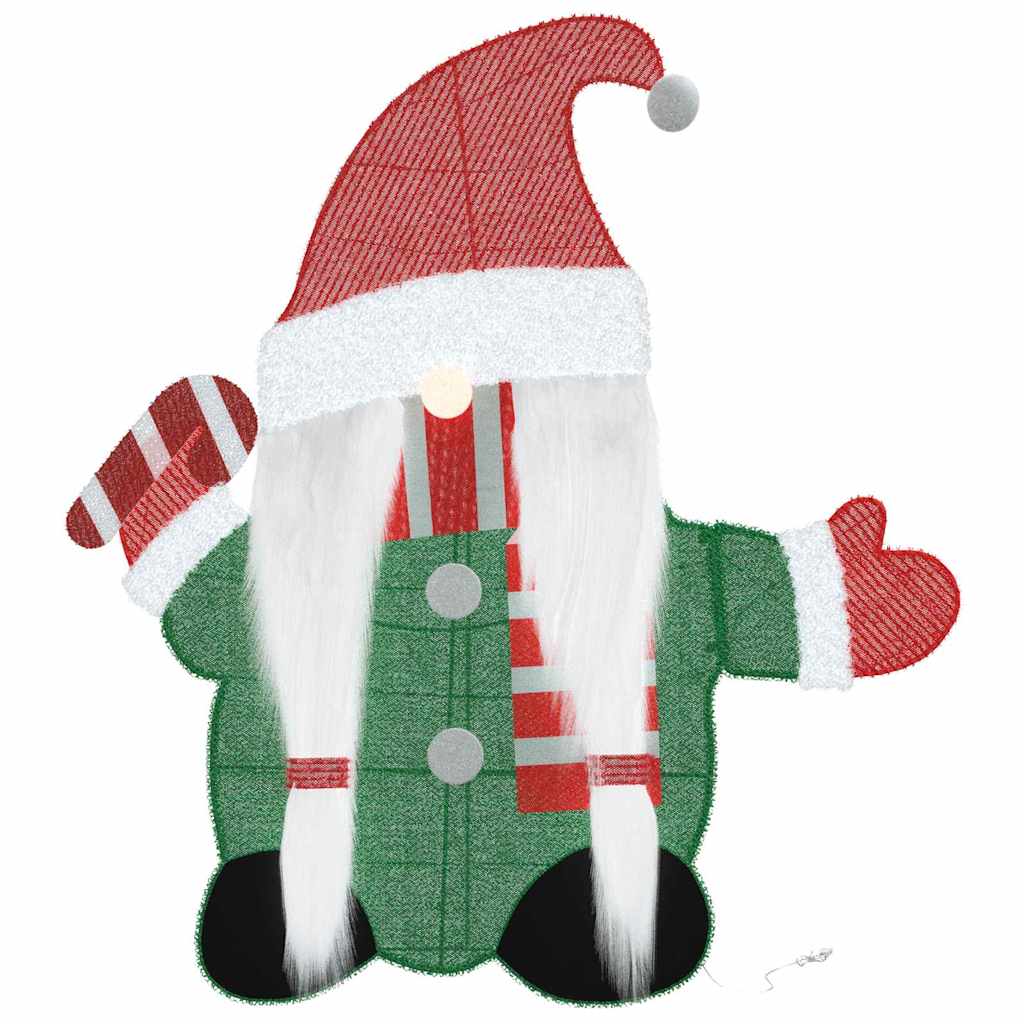 Beleuchteter Weihnachtsmann Warmes Weiß 70 x 62 cm Lamé-Stoff