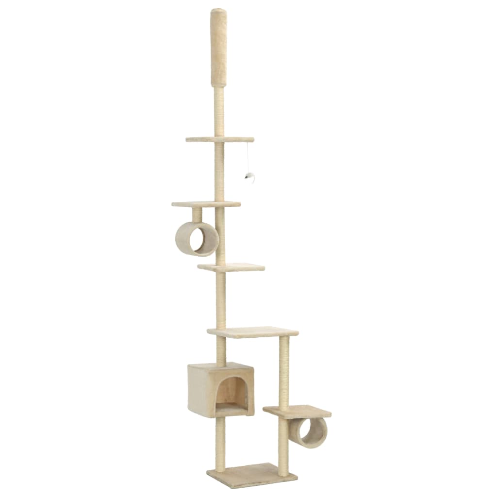 Katzenbaum mit Sisal-Kratzsäulen 260 cm Grau