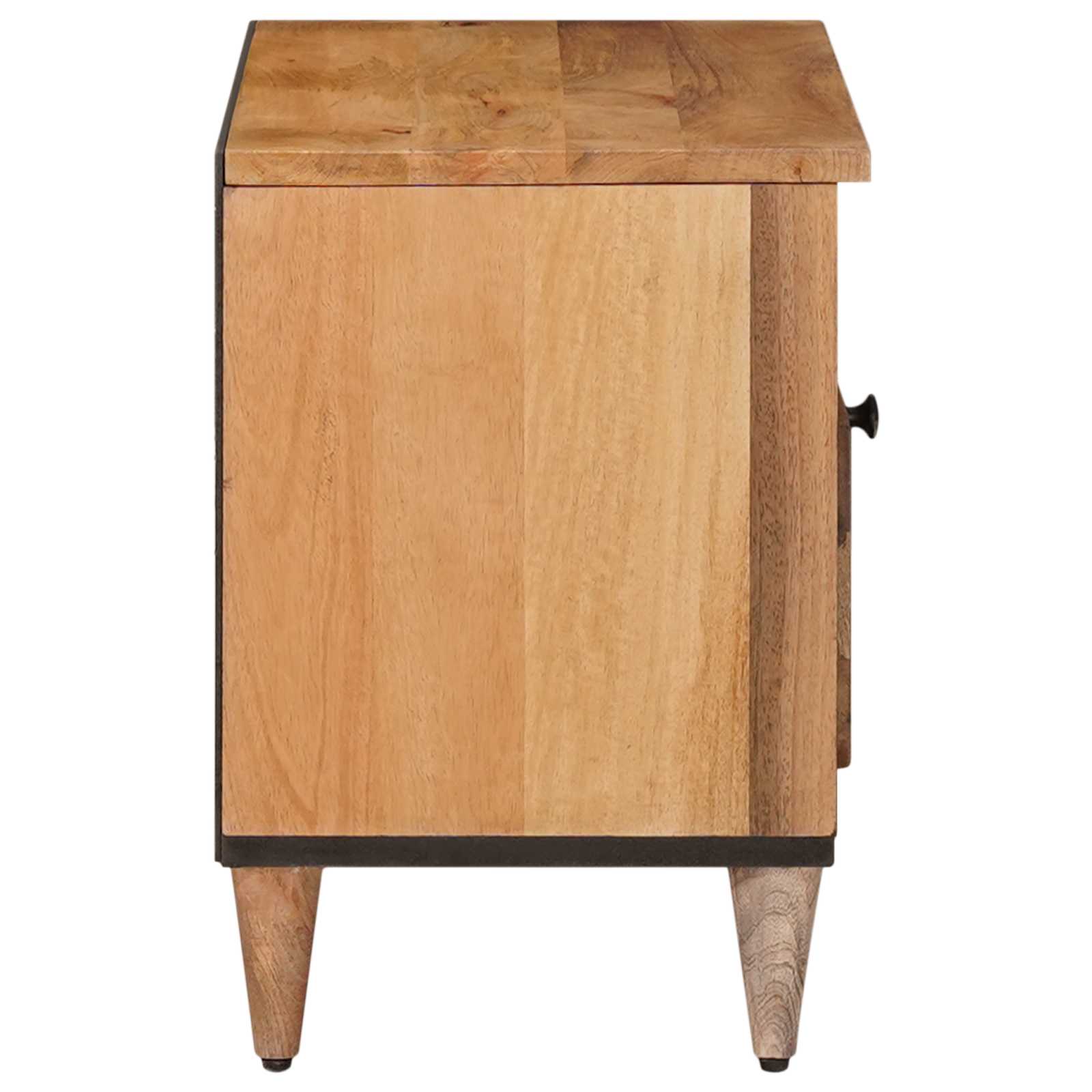 TV-Schränk mit Regal Walnuss 80 x 33 x 46 cm Massivholz Mango