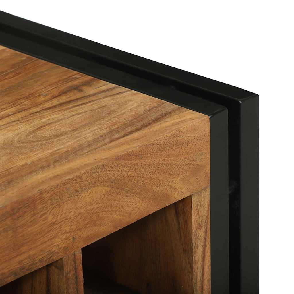 Weinregal Braun und Schwarz 35 x 35 x 39 cm Massivholz Mango