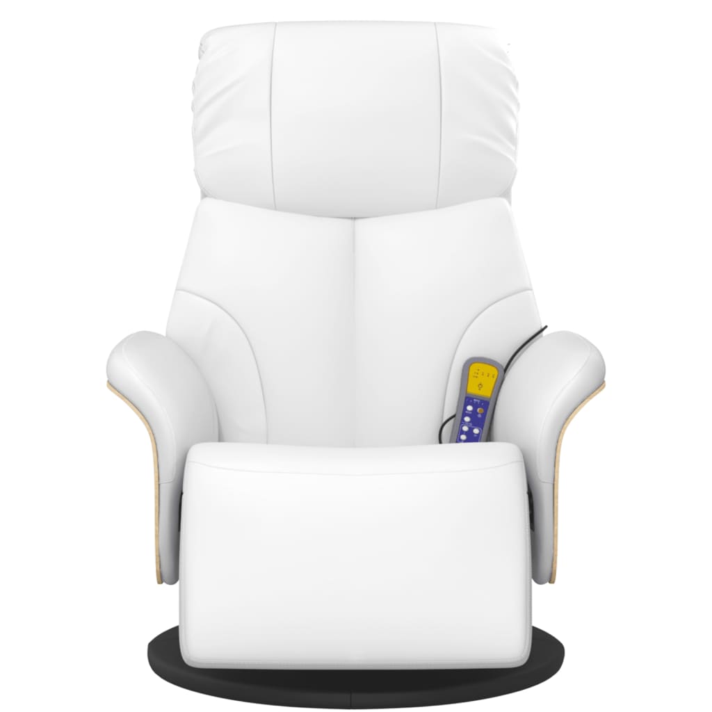 Massagesessel mit Fußteil Creme Kunstleder