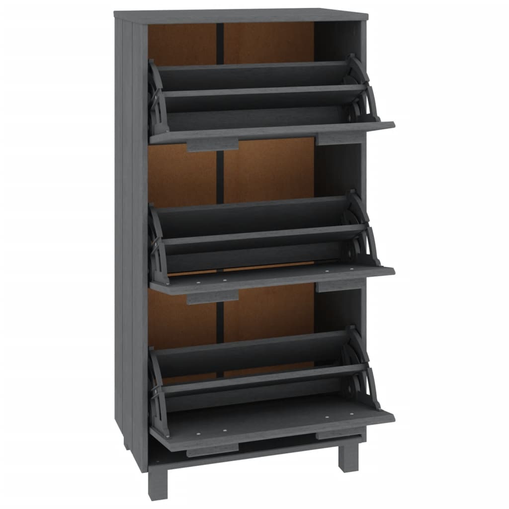 Schuhschrank HAMAR Honigbraun 59,5x35x117 cm Massivholz Kiefer