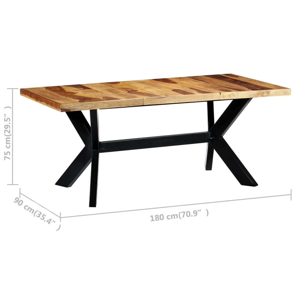 Esstisch Massivholz Mango und Stahlgestell 180 cm