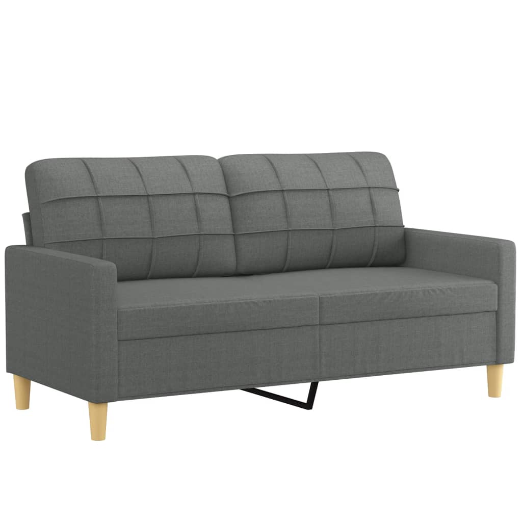 2-Sitzer-Sofa mit Zierkissen Braun 120 cm Stoff