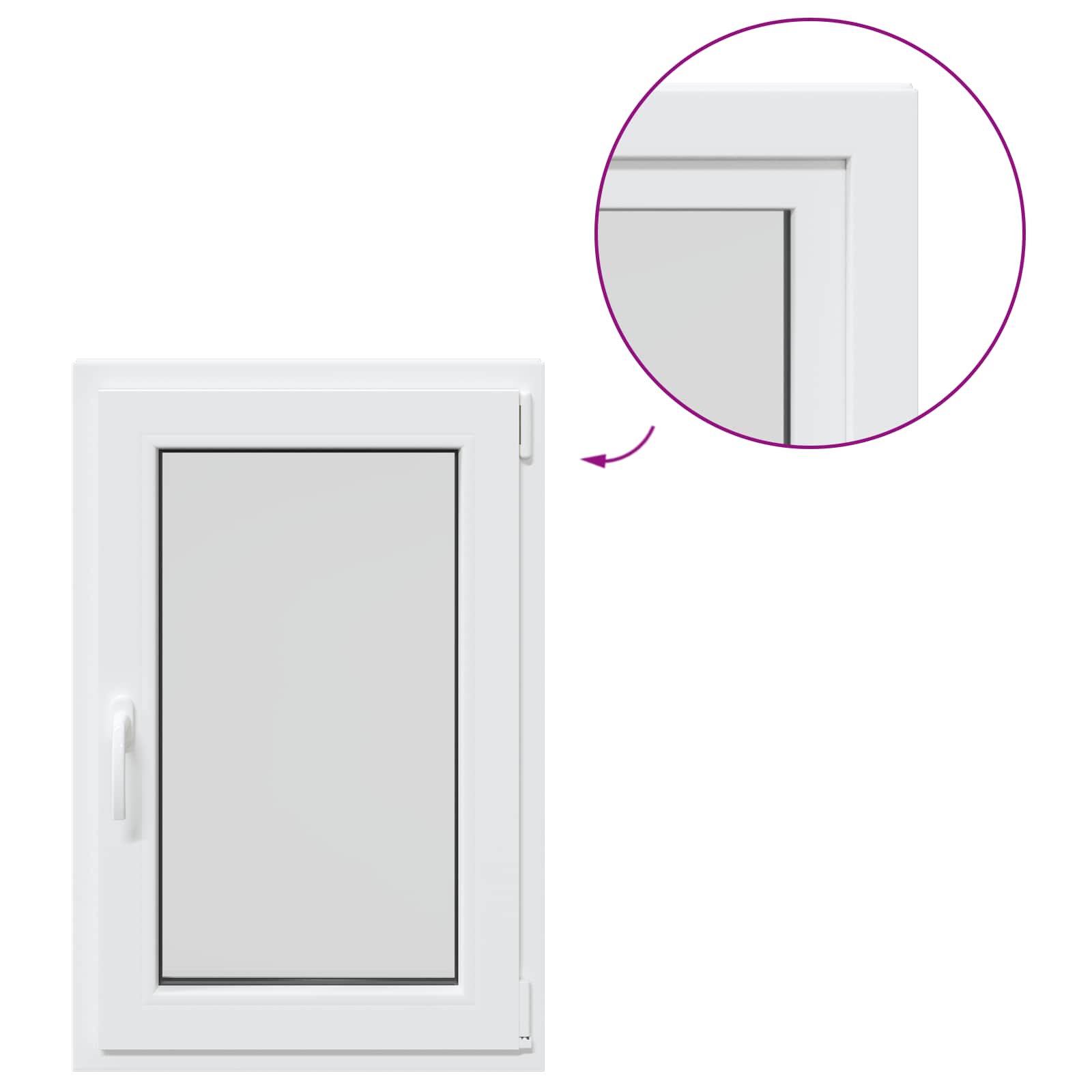 Kellerfenster RISOR 50 x 50 cm PVC und Glas Weiß