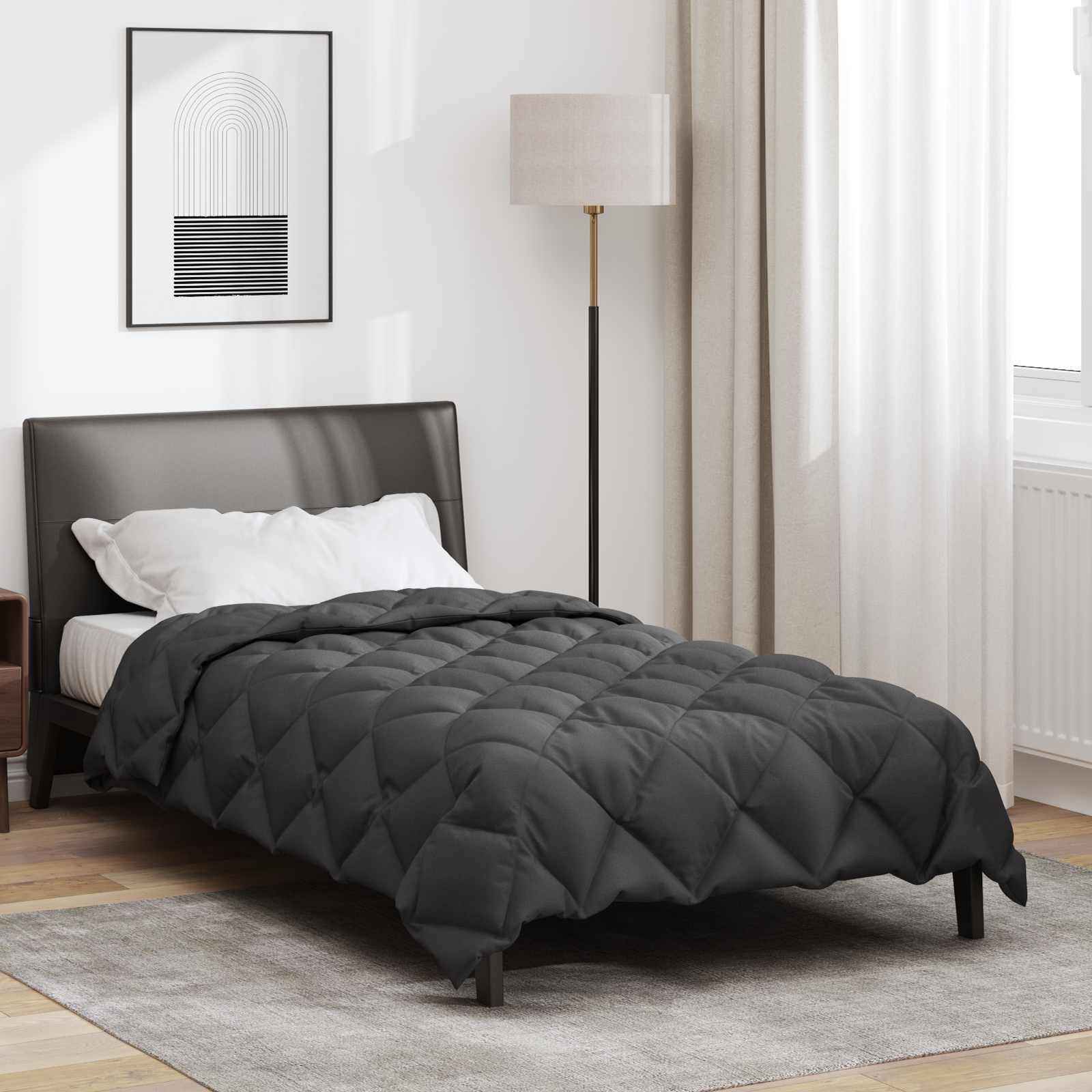 Winterbettdecke Anthrazit 135 x 200 cm Mikrofaser