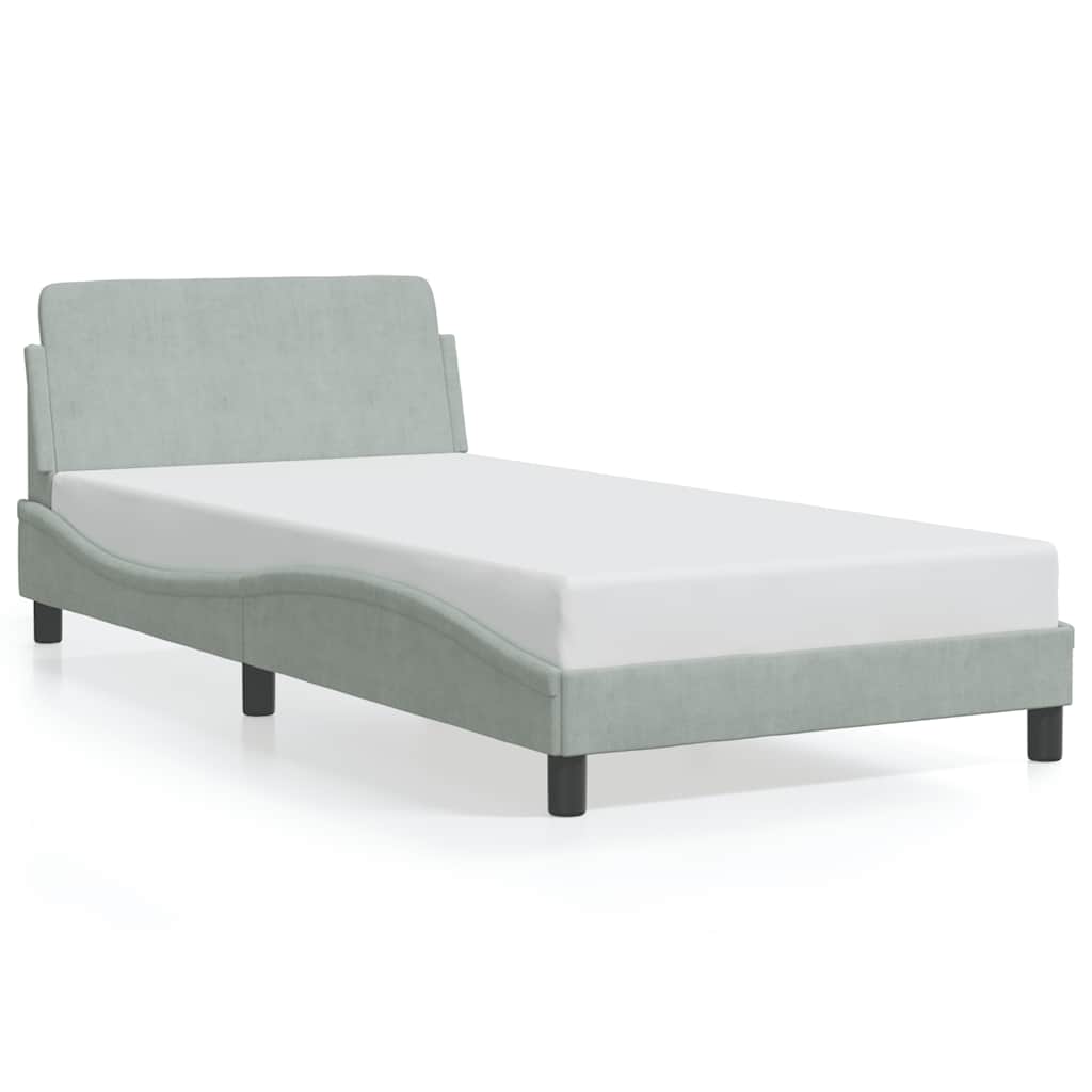 Bettgestell "Dover" Hellgrau 80x200 cm Samt