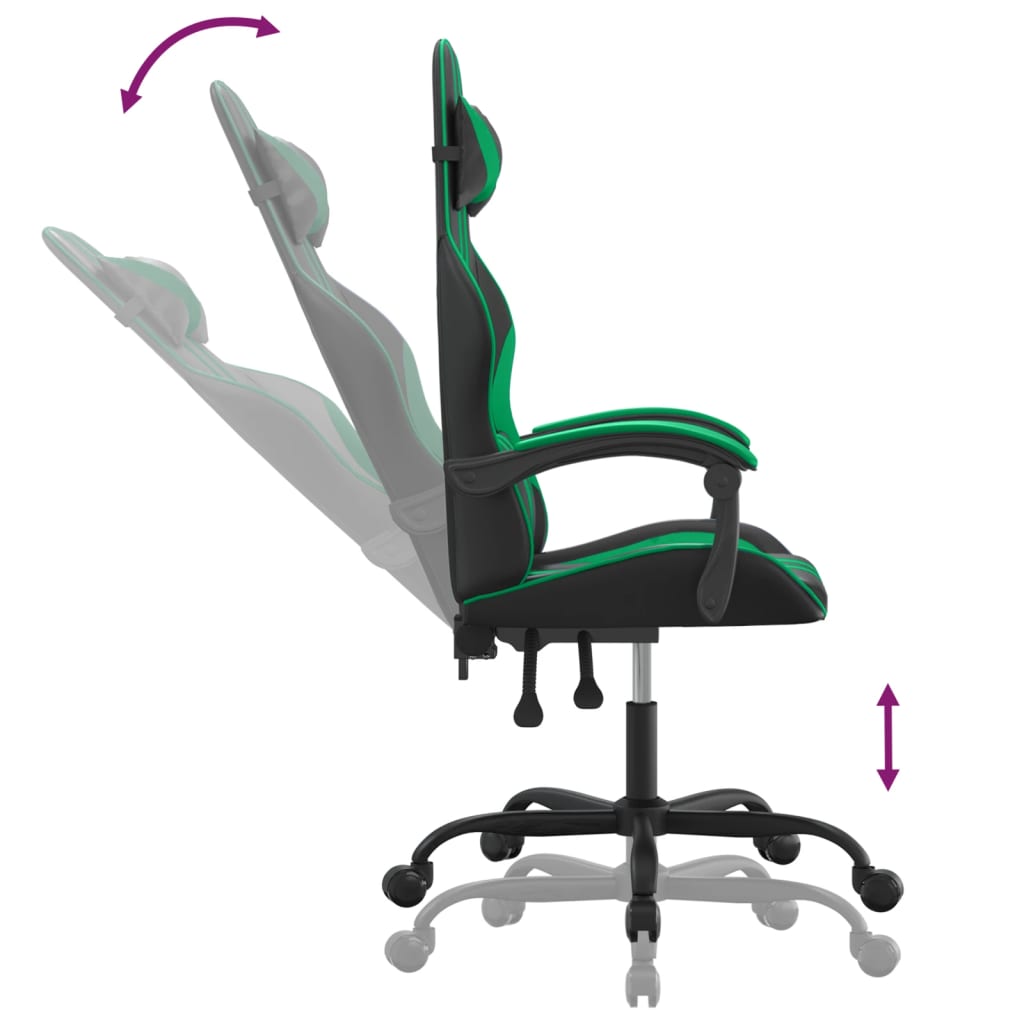 Gaming-Stuhl Drehbar Schwarz und Blau Kunstleder