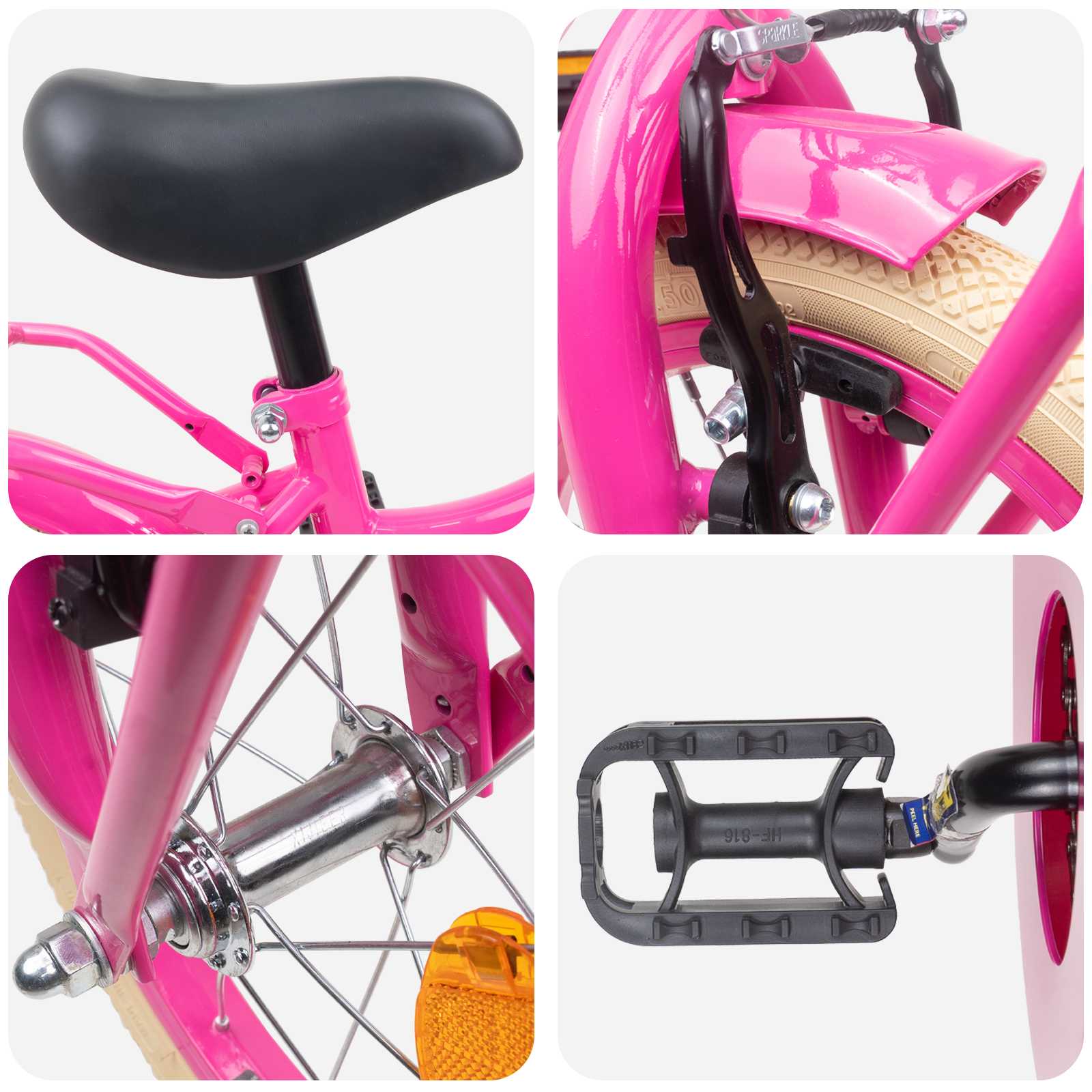 Kinderfahrrad 12 Zoll für 2-4 Jahre alt Hellrosa