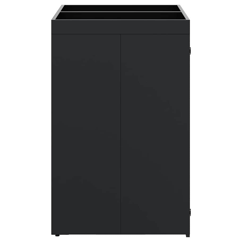 Mülltonnenbox für 2 Tonnen Schwarz 138x79x117 cm Stahl