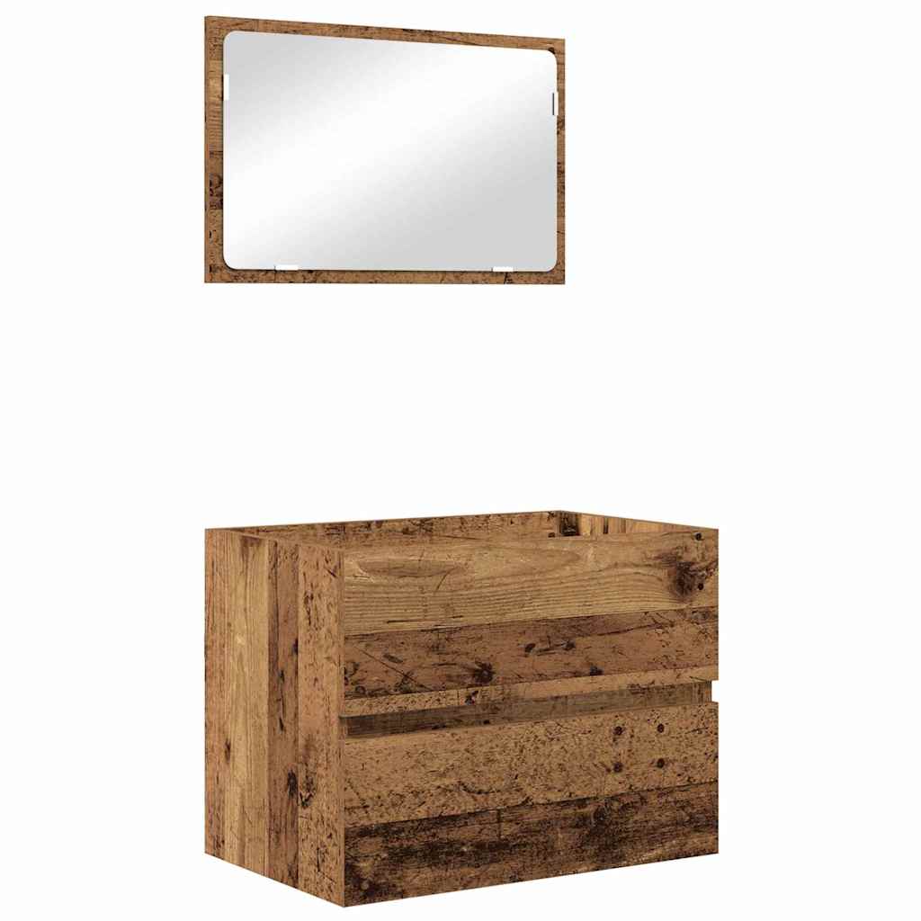 2-tlg. Badmöbel-Set Weiß Holzwerkstoff
