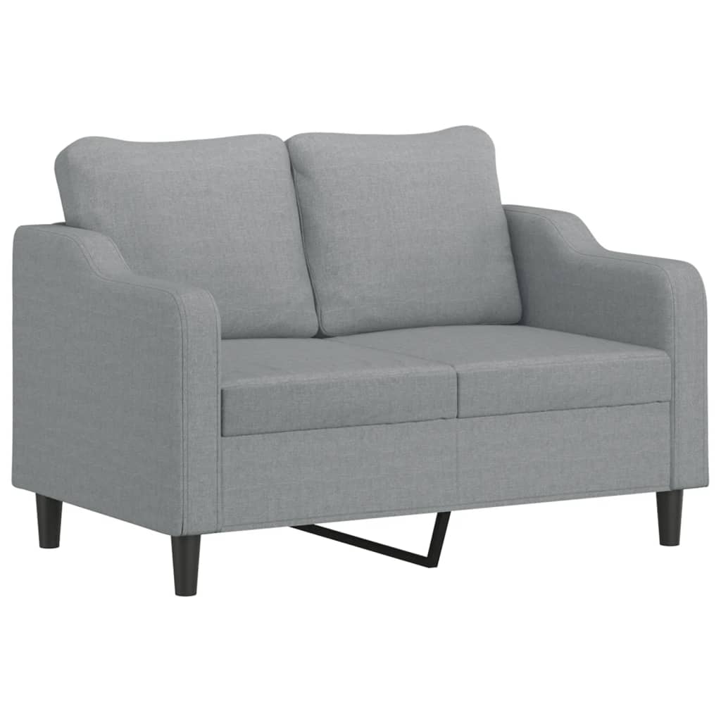 2-Sitzer-Sofa mit Zierkissen Braun 120 cm Stoff