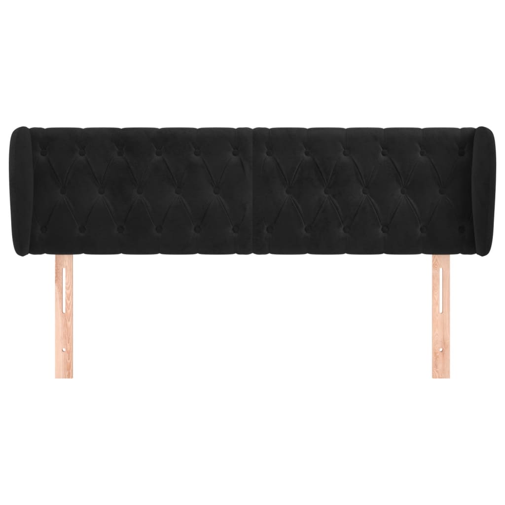 Kopfteil mit Ohren Dunkelblau 93x23x78/88 cm Samt