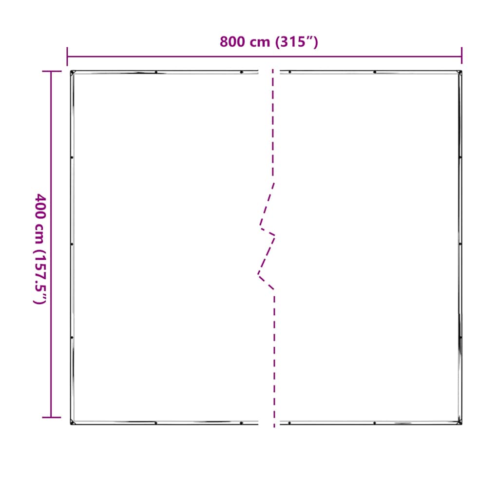 Transparente Plane mit Ösen 1x2 m Polyethylen