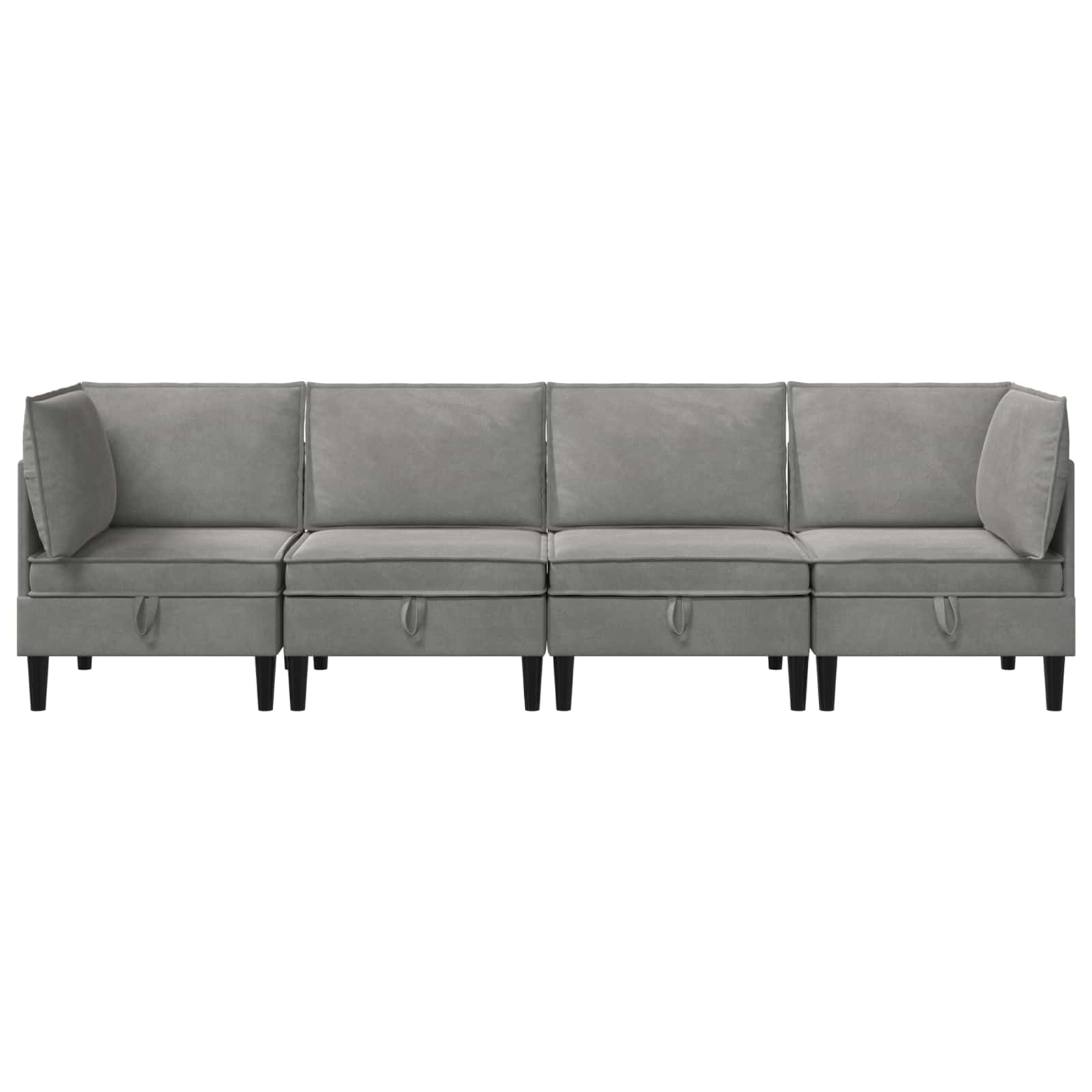 Wohnzimmergarnitur mit Kissen mit Speicher 3 pcs Hellgrau Samt