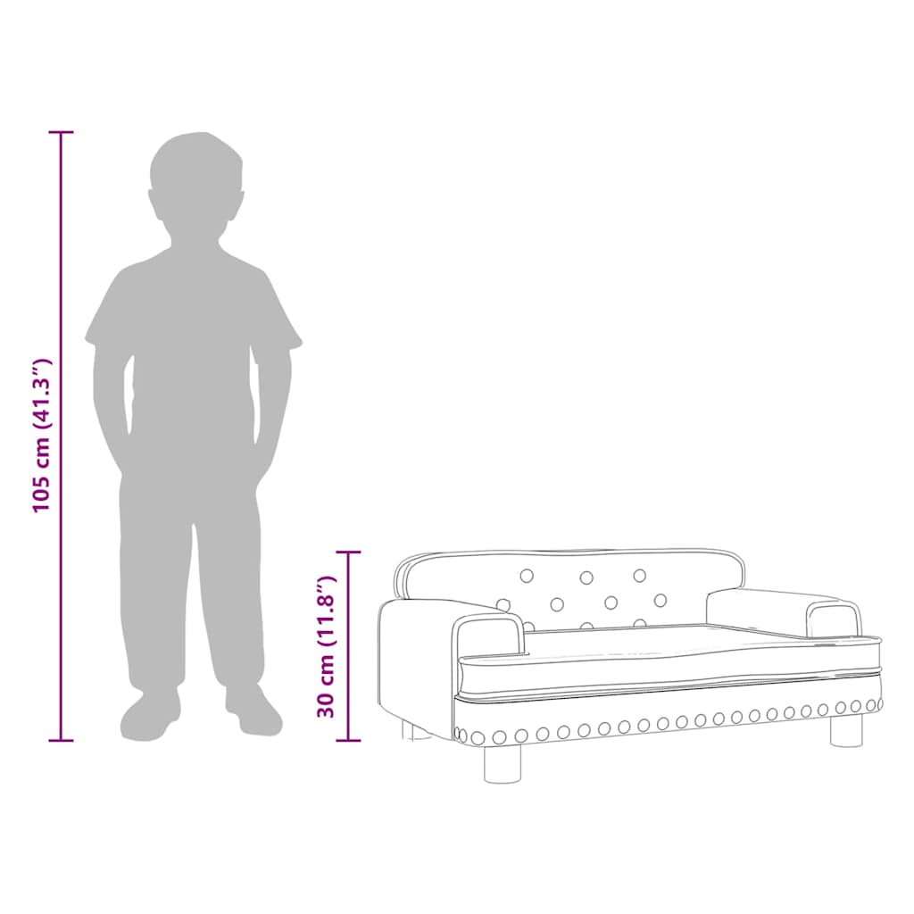 Kindersofa Schwarz 90x53x30 cm Kunstleder