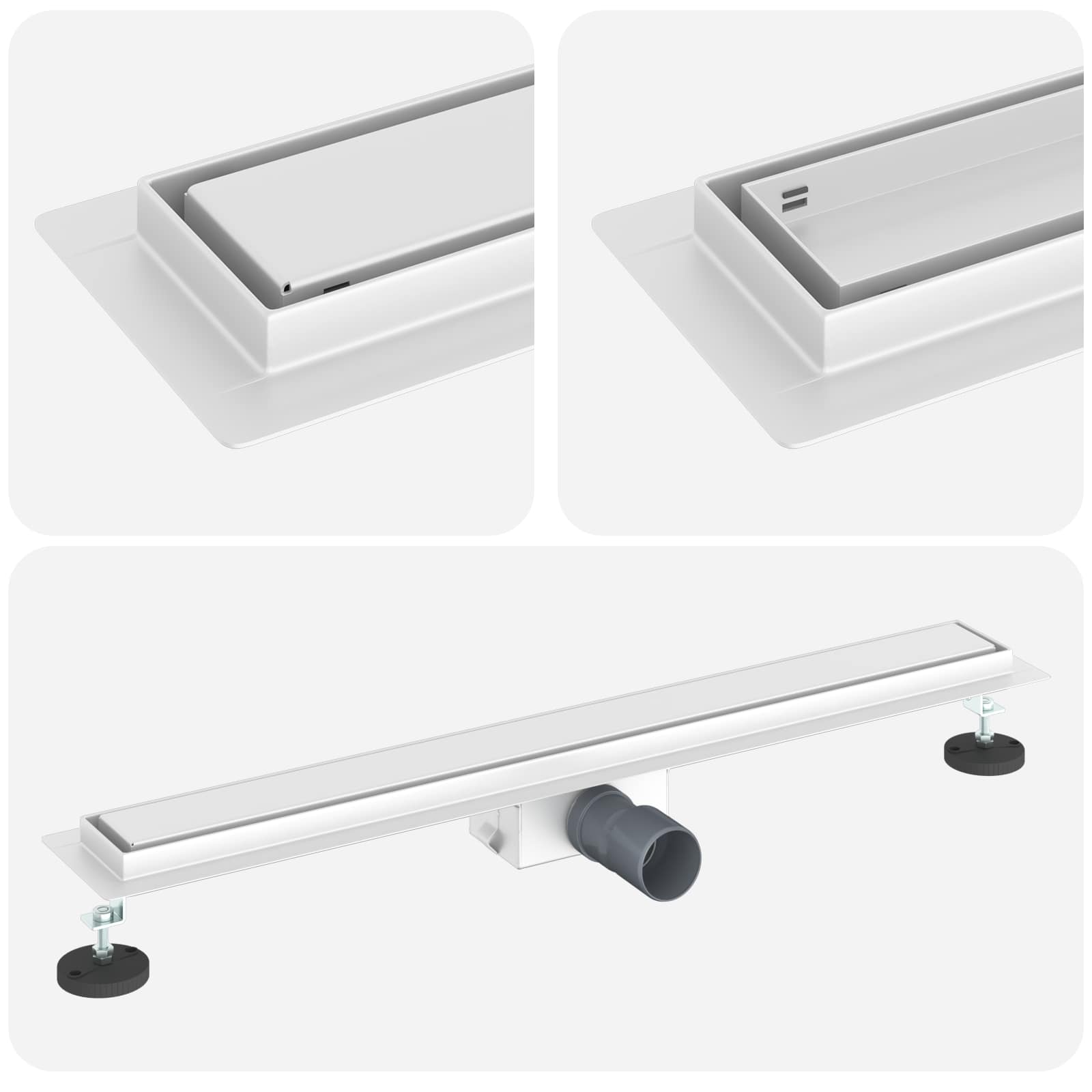 2 in 1 Duschabfluss Silber 50 cm Edelstahl 304