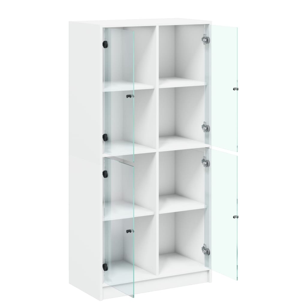 Bücherschrank mit Türen Weiß 136x37x142 cm Holzwerkstoff