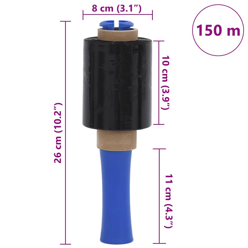 Stretchfolie mit Griff 10 Stk. Transparent 23 μm 50 cm x 150 m