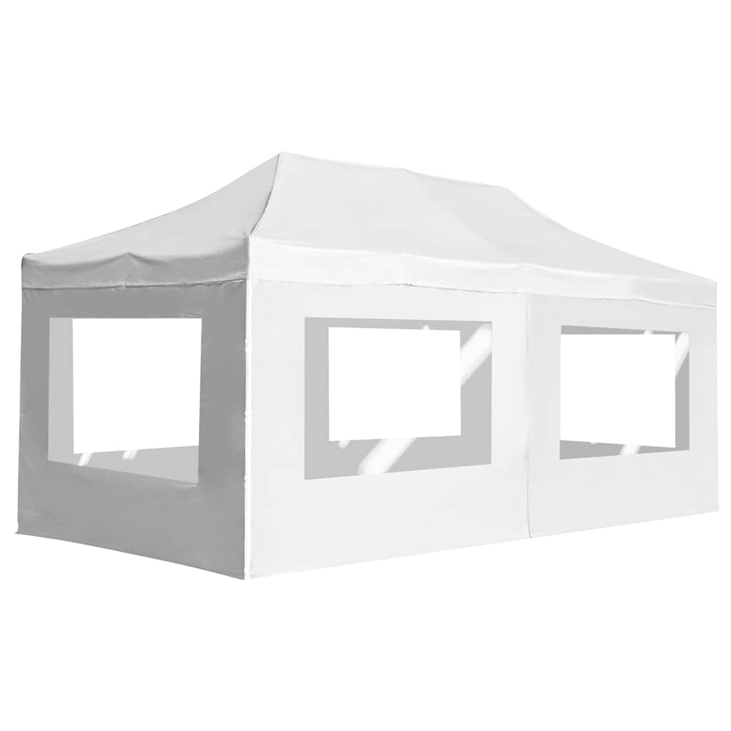 Profi-Partyzelt Faltbar mit Wänden Aluminium 3×3m Weiß