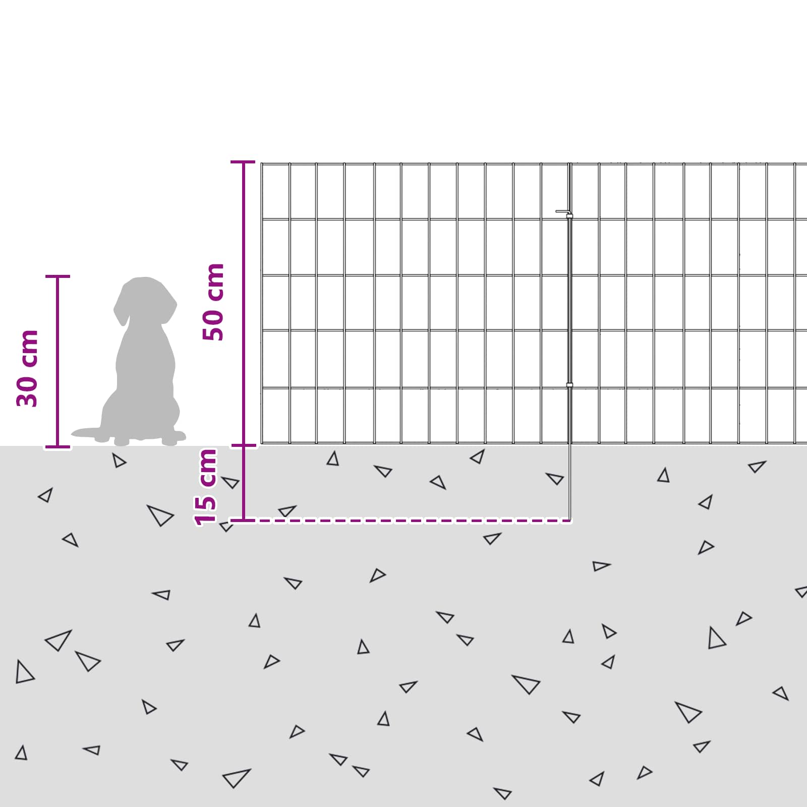 Gartenzaun mit Pfählen 12 pcs 35 x 30 cm Mesh Verzinkter Stahl