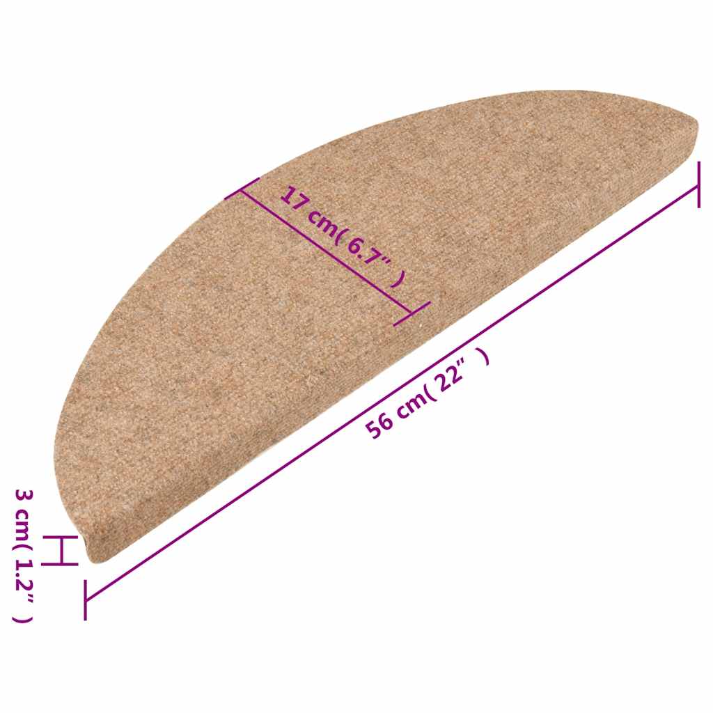 Stufenmatten Selbstklebend 15 Stk. 56x17x3 cm Beige