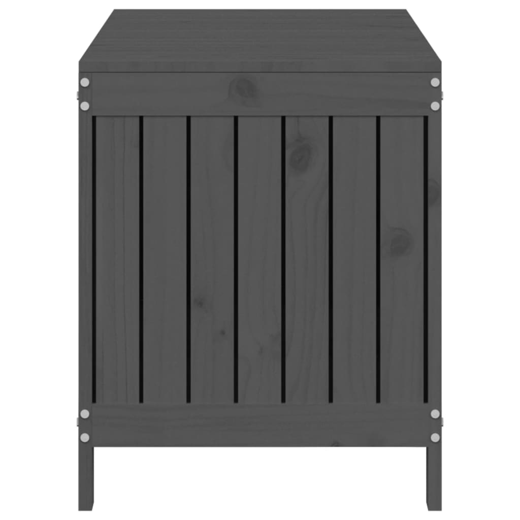 Gartentruhe Grau 76x42,5x54 cm Massivholz Kiefer