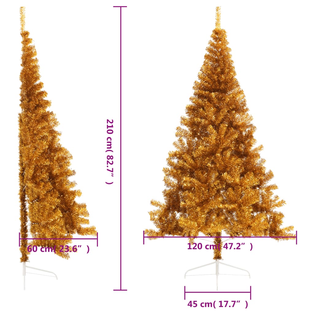 Künstlicher Halb-Weihnachtsbaum mit Ständer Grün 150 cm PVC