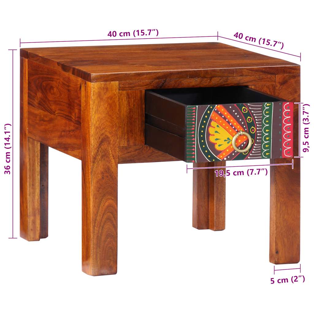 Nachttisch 40x35x45 cm Massivholz Akazie