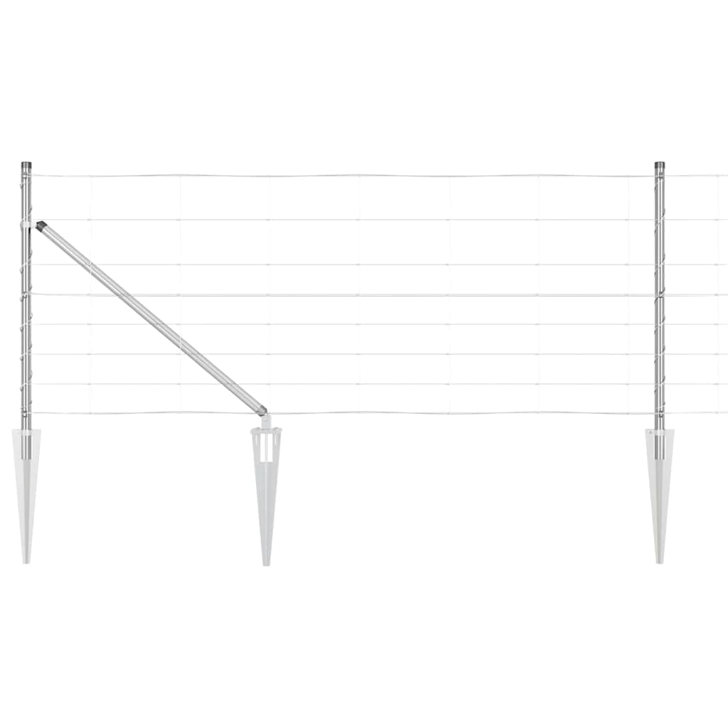 Ground Fix Geschweißter Drahtzaun 25 x 0,8 m Silber Netz