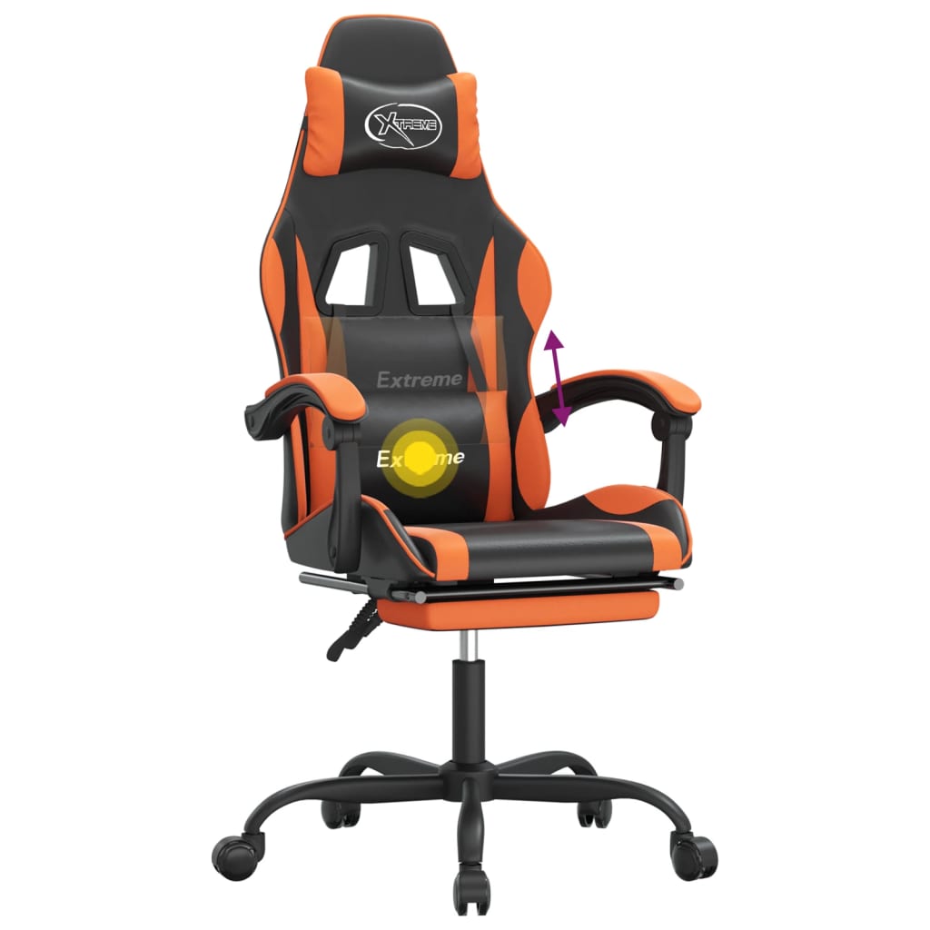 Gaming-Stuhl Drehbar Schwarz und Grün Kunstleder