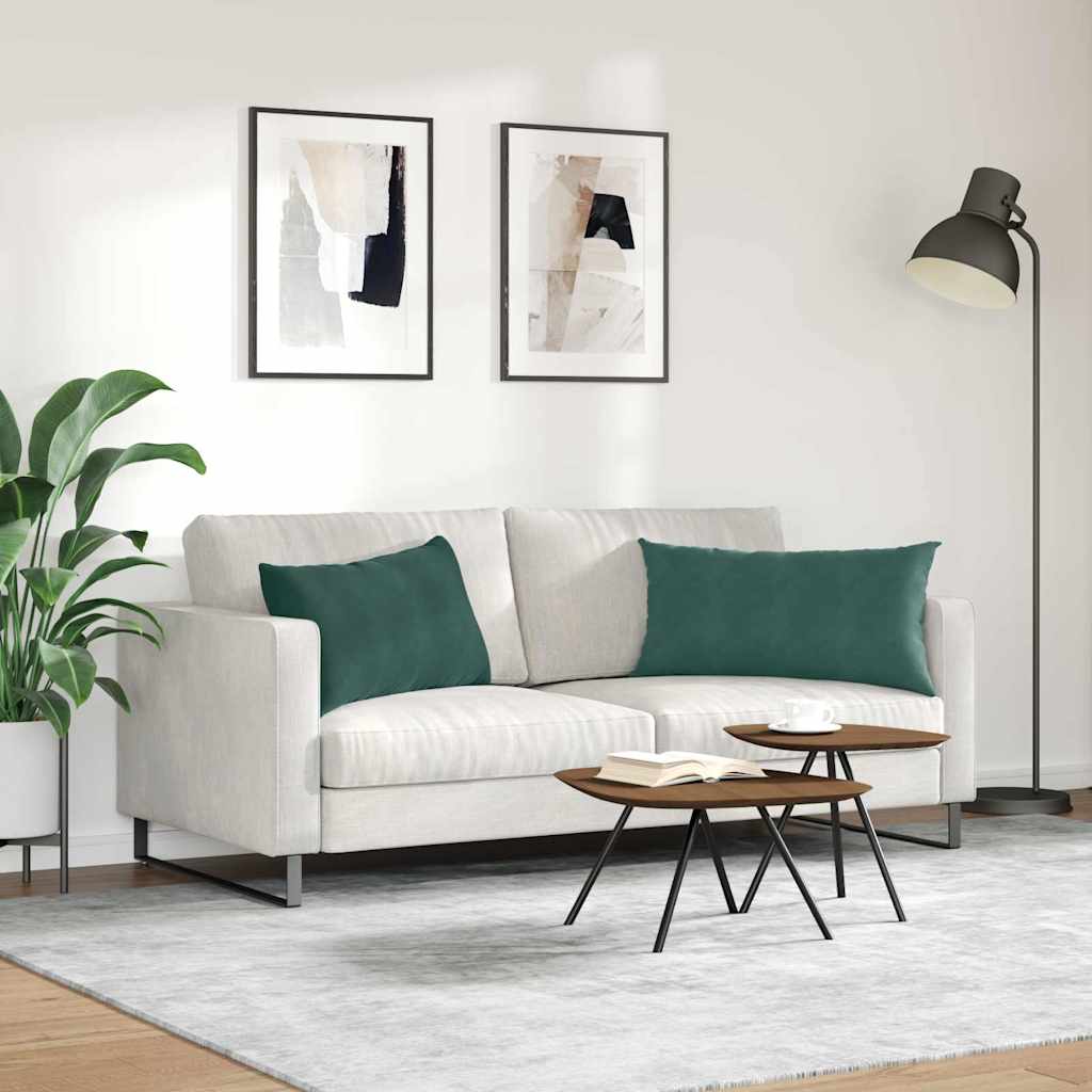 Sofakissen 2 Stück Blau 50 x 30 cm Cordstoff