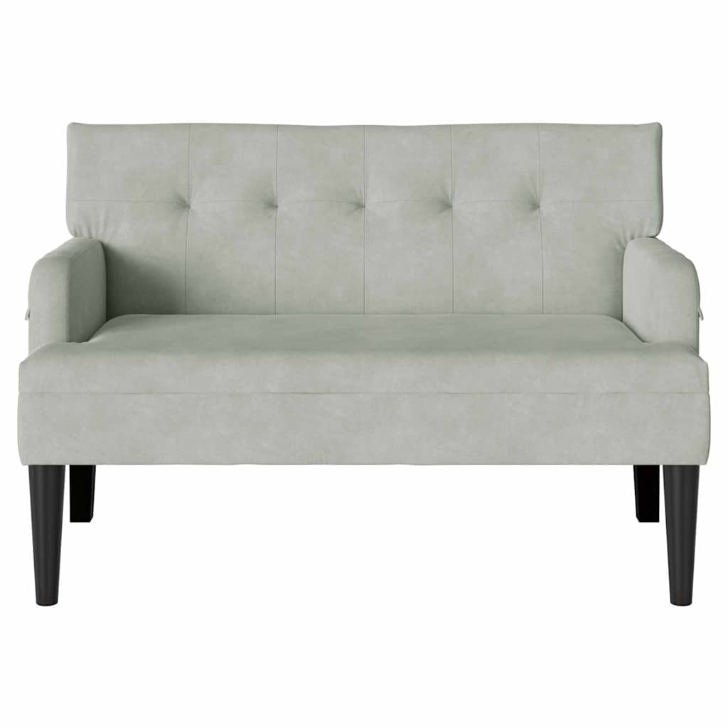 Chesterfield Bank Hellgrau 112 x 65,5 x 75 cm Samt