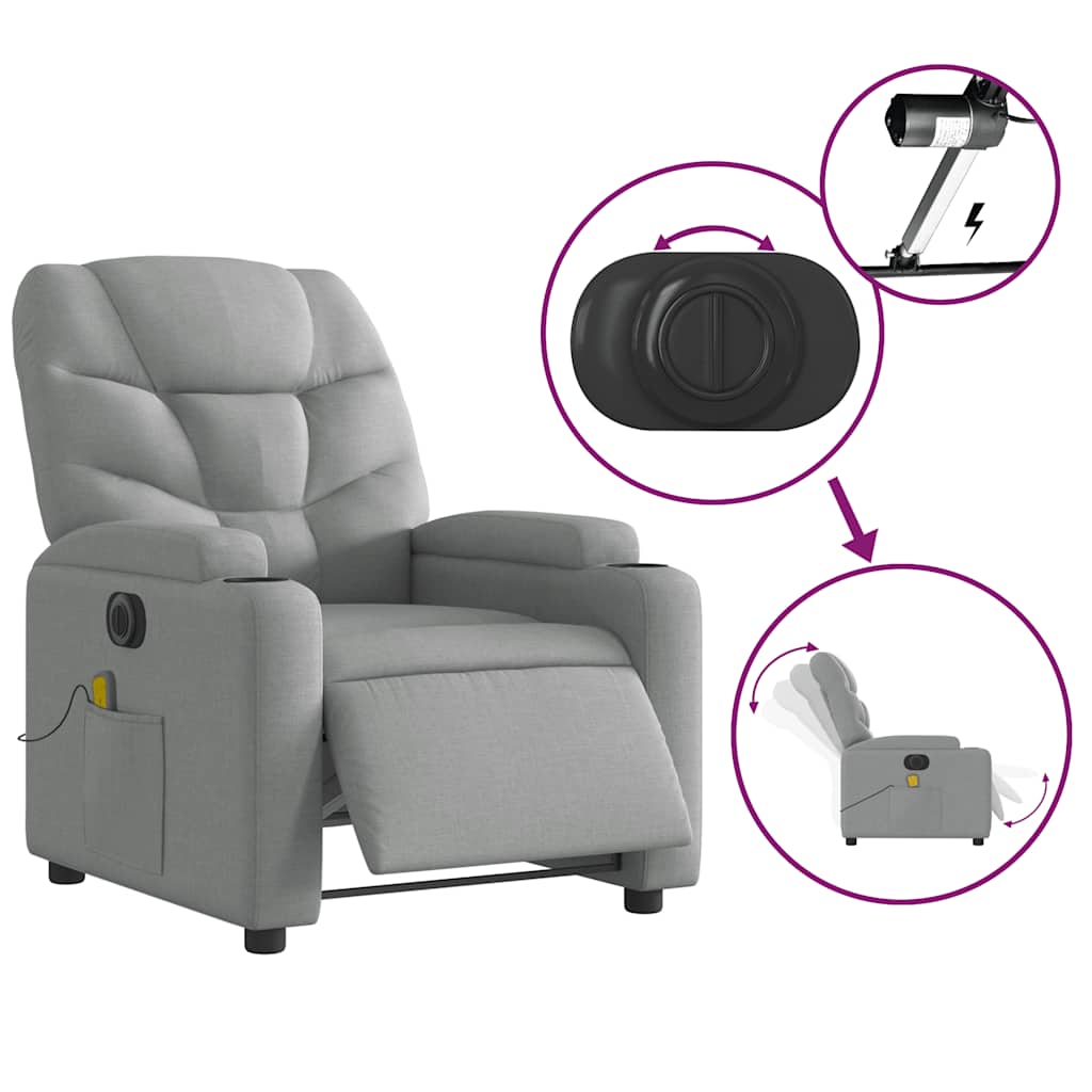 Relaxsessel Elektrisch Dunkelgrau Stoff