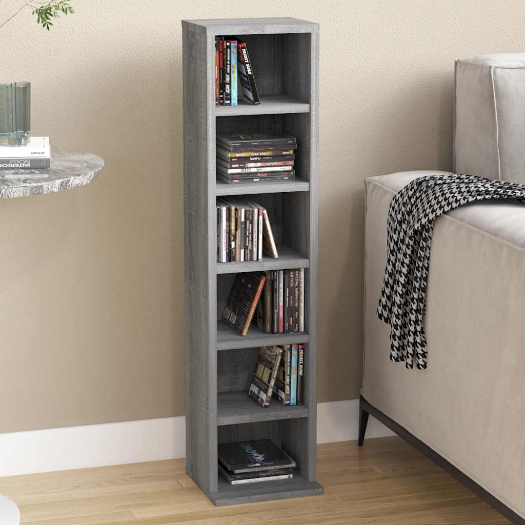 CD-Schrank Weiß 21x20x88 cm Holzwerkstoff