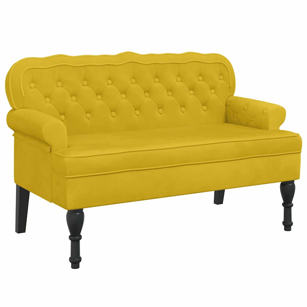 Sitzbank mit Rückenlehne Dunkelgrau 119,5x64,5x75 cm Samt