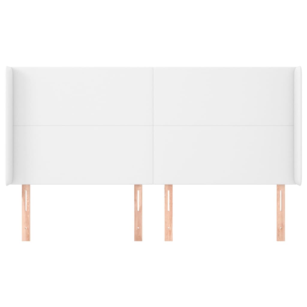 Kopfteil mit Ohren Creme 83x23x78/88 cm Kunstleder