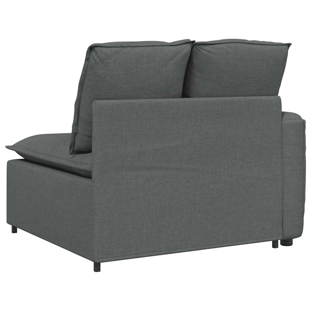 Modulares Sofa Endmodul mit Armlehne Kissen Hellgrau 100 cm