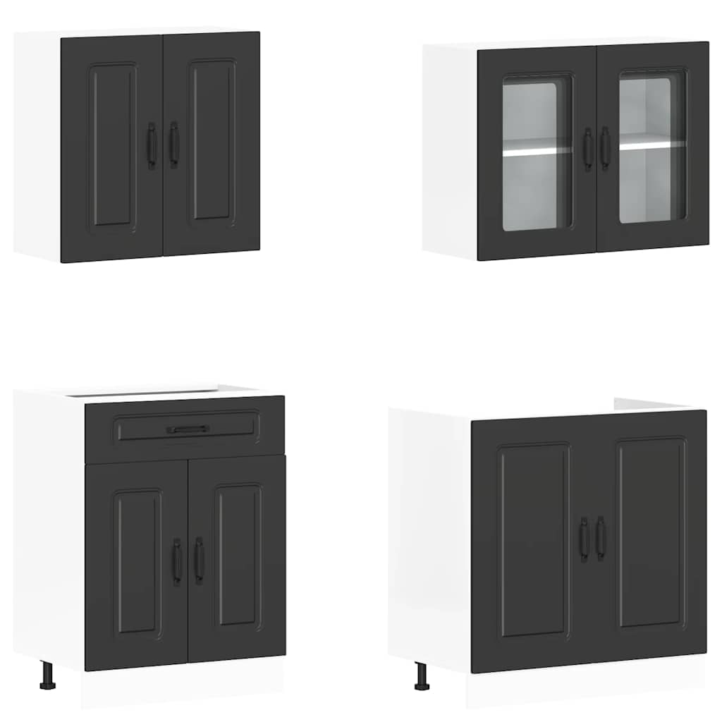4-tlg. Küchenschrank-Set Kalmar Weiß Holzwerkstoff