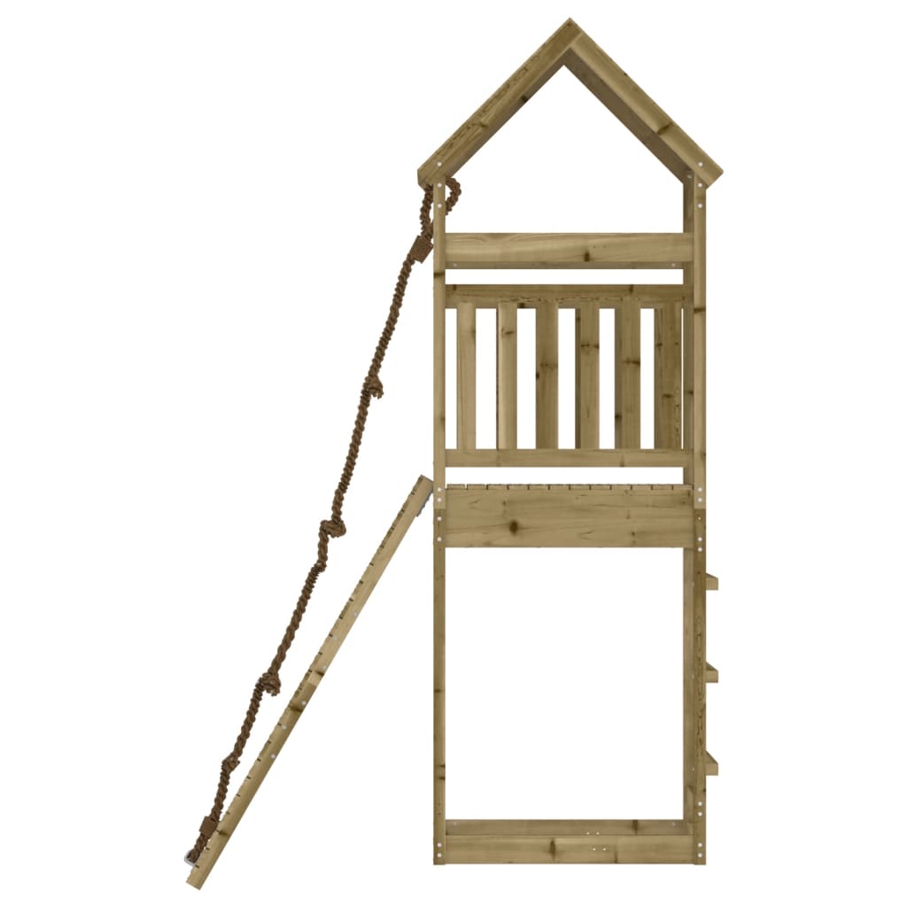 Spielturm mit Kletterwand Massivholz Kiefer