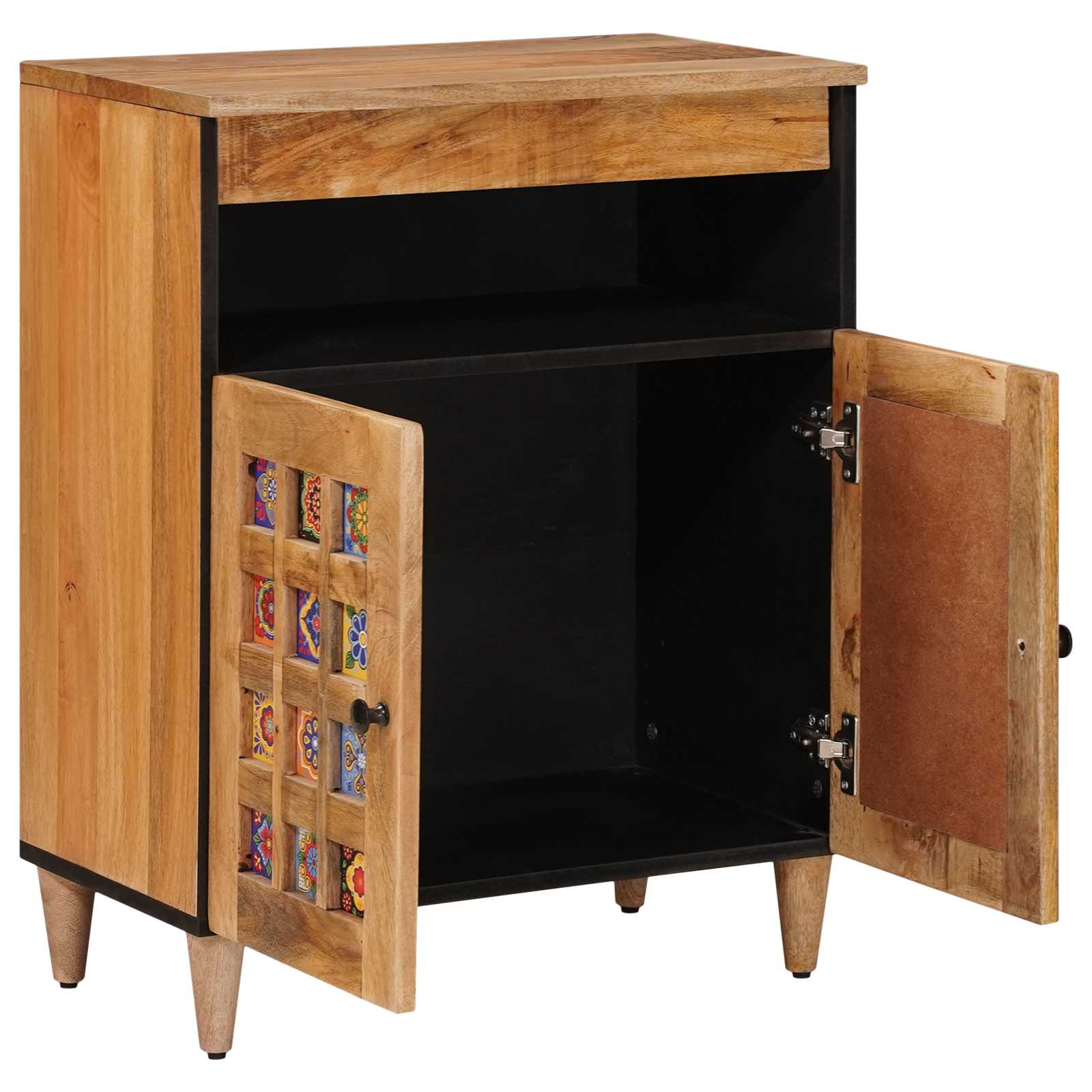 Sideboard mit Speicher Walnuss 60 x 33 x 75 cm Massivholz Mango