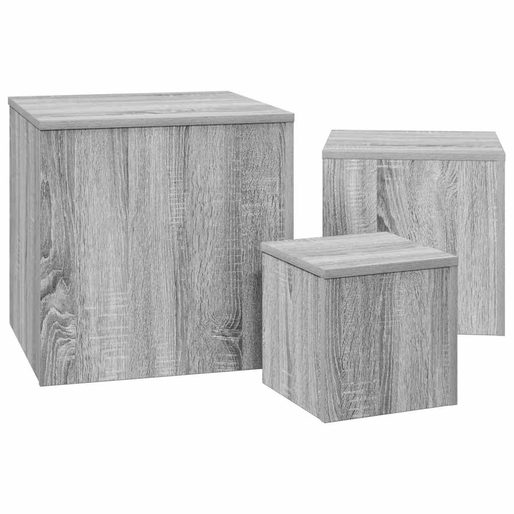 Beistelltische 3 Stk. Weiß Holzwerkstoff