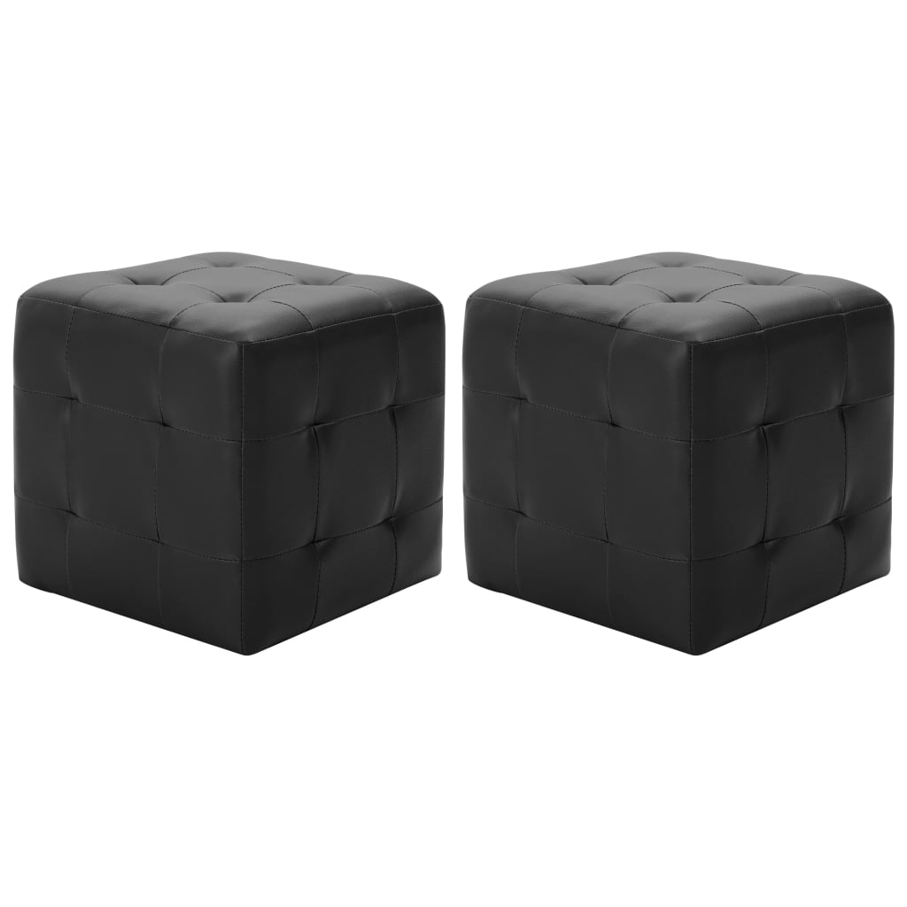 Pouf 2 Stk. Grau 30x30x30 cm Kunstleder