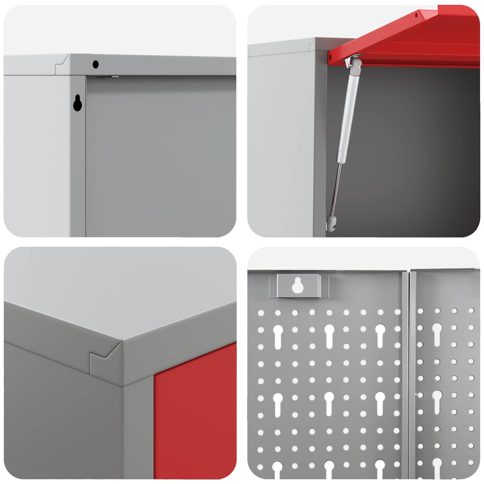 Arbeitsschrankset mit Schubladen mit Regal 8 pcs Grau