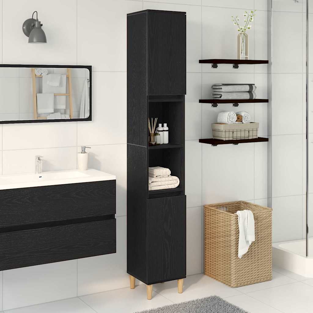 Badschrank Weiß 30x30x190 cm Holzwerkstoff